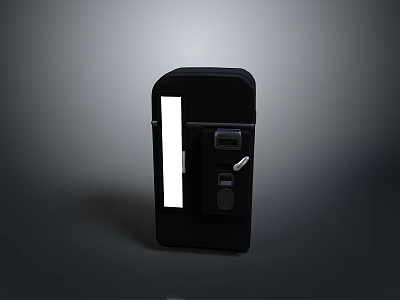 Sleek Black Door Security Lock Device With Keypad Keyhole And Sensor Strip 3d model