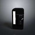 Sleek Black Door Security Lock Device With Keypad Keyhole And Sensor Strip