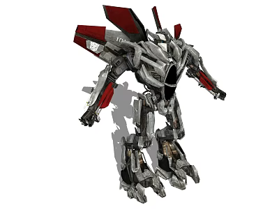 Electric Toy Robot Action Figure Featuring Silver Red Mechanical Design And Detailed Structure 3d model