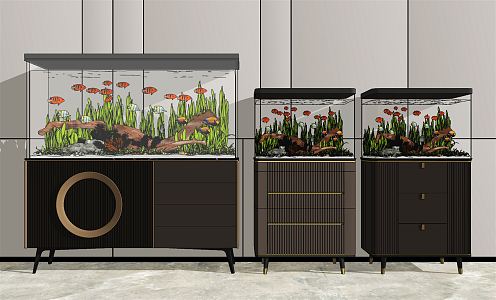 Modern fish tank 3d model