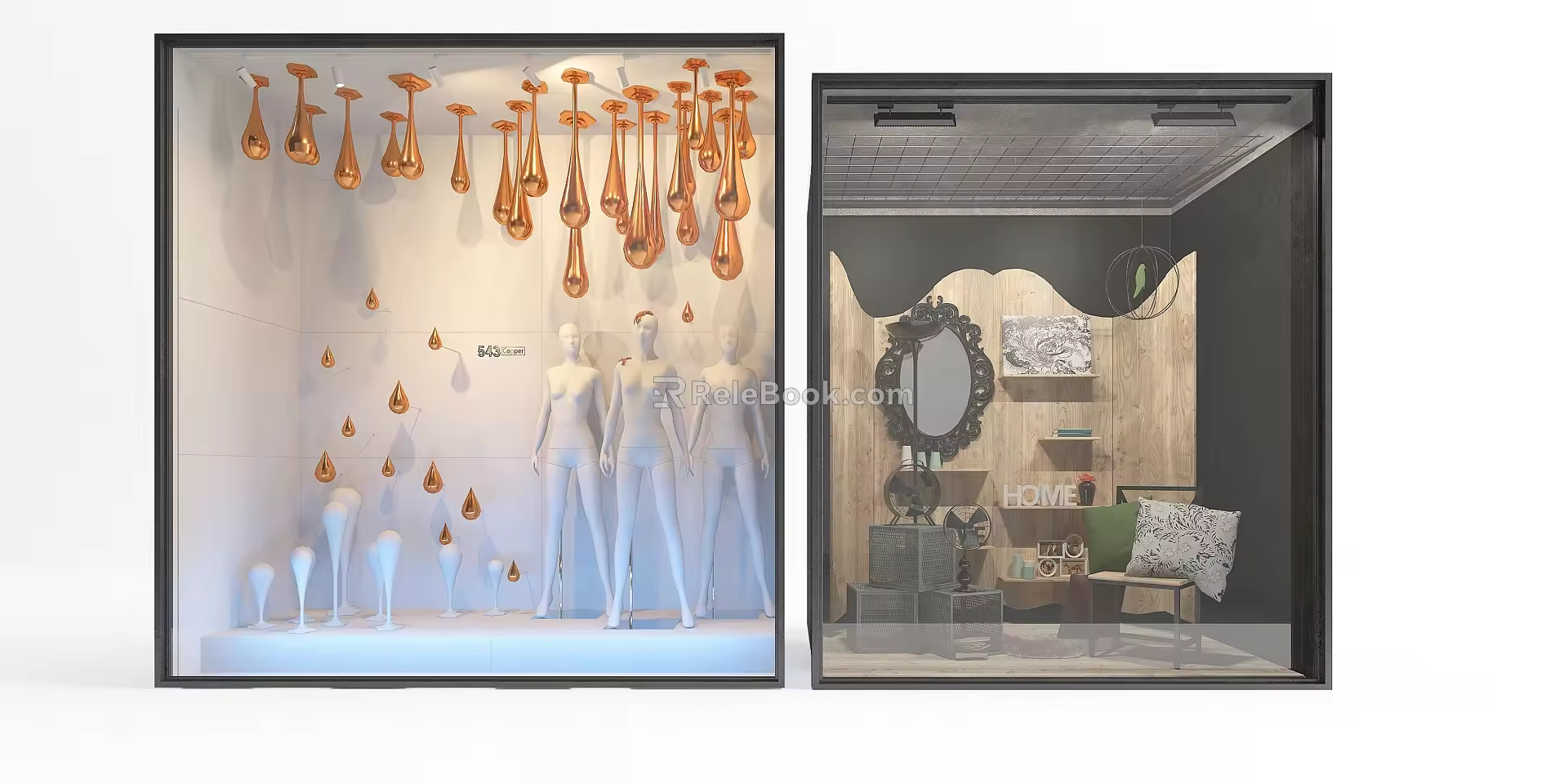 Modern Window Display 3d model