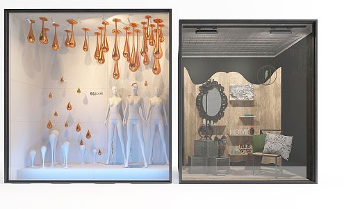 Modern Window Display 3d model