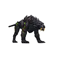 Black Panther Like Monster Character With Green Glowing Spiked Structures For Games And Movies