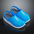 Comfortable Lightweight Blue Perforated Clogs With White Sole For Casual Daily Wear