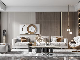 Modern sofa coffee table combination 3d model