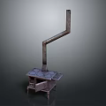 Vintage Cast Iron Stove With Long Chimney Cooktop And Door Stand