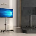 Two Modern TVs on Mobile Rolling Stands in Contemporary Interior 3d model
