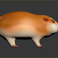 Chubby Orange And White Cartoon Hamster Character In Game Animation With Red Eyes On Dark Background