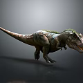 Realistic Tyrannosaurus Rex 3D Model With Green Brown Skin And Open Mouth