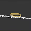Elegant Household Decorative Item With Golden Rings And Clear Beads