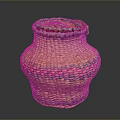 Handwoven Storage Basket With Colorful Stripes Natural Material Home Organizer