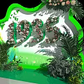 Decorative 1935 Sign With Green Frame And Surrounding Flowers And Plants