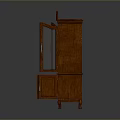Vintage Mahogany Cabinets Pair With Glass Doors Open Shelves And Classic Style