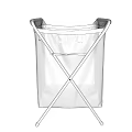 Foldable Fabric Storage Basket with Metal Frame and Double Compartments for Home Laundry Organization
