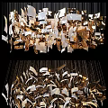 Modern Artistic Chandelier With Metallic Gold Silver Shards Hanging Design