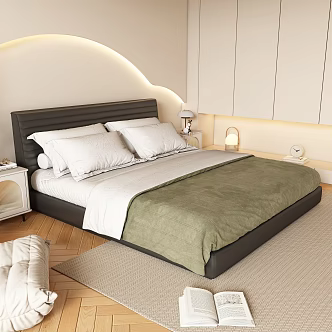 Modern Double Bed 3d model
