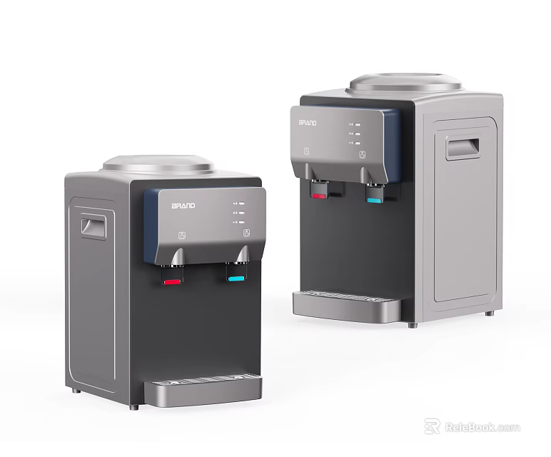 GREE Water Dispensers With Black And Gray Design And Hot Cold Water Taps 3d model 