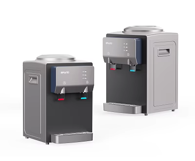 GREE Water Dispensers With Black And Gray Design And Hot Cold Water Taps 3d model