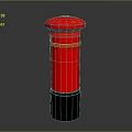 Vintage Red Postbox With Classic Design Black Base Against Gray Background
