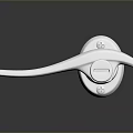 Elegant Polished Modern Metal Door Handle With Keyhole And Reflective Surface