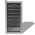 Upright Glass Door Refrigerator Freezer With Multiple Shelves And Temperature