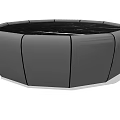 Modern Octagonal Coffee Table With Black Marble Top White Veining And Gray Base 3d model