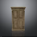 Traditional Solid Wood Cabinet With Two Doors And Panel Design For Home Storage