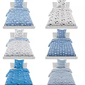Single Bed Bedding Collection with Blue Animal Star Chevron Duvet Covers and Pillows