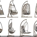 Rattan Outdoor Swing Chairs With Various Designs And Stand For Garden Patio