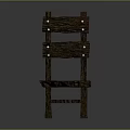 Rustic Wooden Chair With Natural Wood Grain And Sturdy Legs Design