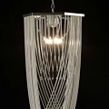 Modern Illuminated Chandelier With Interlaced Metal Wires Hanging Chain And Unique Design