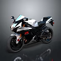 Sleek Modern Sport Motorcycle Design With White Body Black Seat And Alloy Wheels
