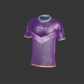 Blue Green Gradient T Shirt With MW Logo And Short Sleeves Design