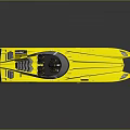 Yellow Streamlined Motorboat Ideal for Household Water Sports and Leisure Activities