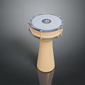 Hand Drum Musical Equipment With Beige Body White Drumhead And Central Logo