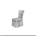 Two Light Colored Decorative Chairs With Bow And Ruffled Seat Covers 3d model