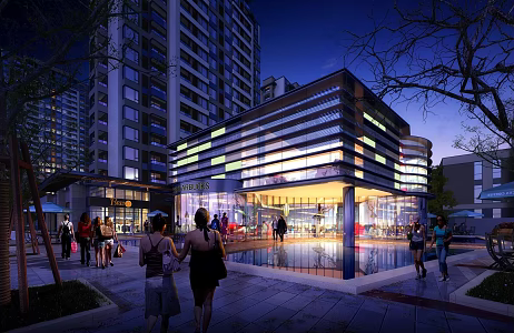 Modern Commercial Street Commercial Multi-storey Shopping Mall 3d model