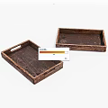 Set of Two Natural Wooden Trays With Rustic Finish For Home Decor And Storage