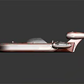 Futuristic Red Sleek Interstellar Spacecraft With Cockpit Dual Engines And Aerodynamic Design