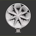 Industrial Ventilation Fan White Round Design With Multiple Blades And Stable Base