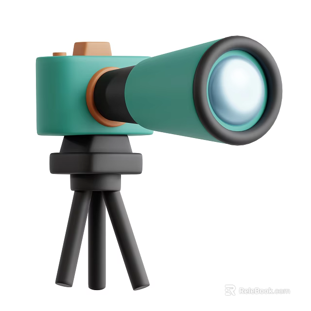 Smart Machine Telescope With Lens Mounted On Stable Tripod Stand 3d model 