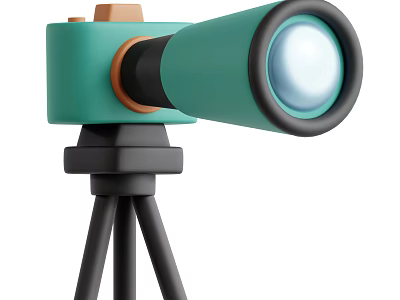 Smart Machine Telescope With Lens Mounted On Stable Tripod Stand 3d model