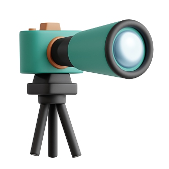 Modern telescope cartoon telescope 3d model