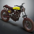 Vintage GURSE Motorcycle With Yellow Body Number 63 And Rugged Tires