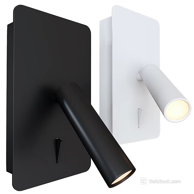 Modern Black and White Wall Sconces with Sleek Arm Design for Interior Lighting 3d model 