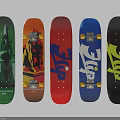 Assorted Skateboards With Diverse Graphic Designs And Colorful Patterns
