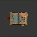 3D Pop Up Book With Fairy Tale Forest River And Colorful Cabin Scenery