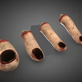 Four Realistic Severed Fingers With Red Edges And Black Nails Prop