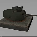 Green Military Tank Model With Turret And Cannon On Rustic Stone Base