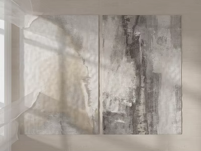 Square Area Rug With Abstract Gray Beige Artistic Texture For Modern Interior Decor 3d model
